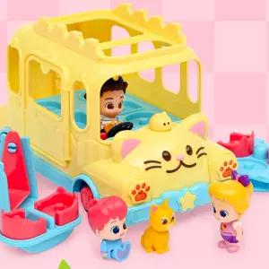 놀이터변신 문열리는 베베핀 유치원버스 선물 5살 차장난감 아동