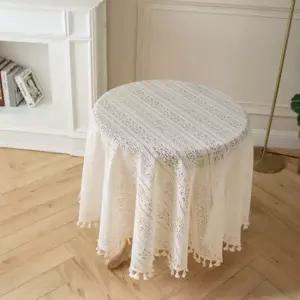 프렌치 레이스 원형 식탁보(90cm) 빈티지 협탁보 생활용품 가정용품 생필품