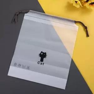 방수 고양이 추천 비닐 파우치 꾸안꾸 다회용 끈 투명