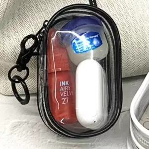 투명 솜인형 파우치 원형 블랙 인형 파우치 솜