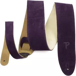 페리의 가죽 스웨이드 기타 스트랩 양가죽 패드 보라색 미끄럼 방지 클래식 각 레벨 표준 크기 41인치에서