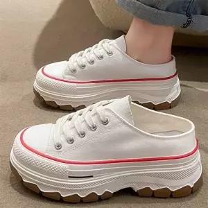 여성 슬립온 키높이 통굽 스니커즈 뮬 WFGS3UZ