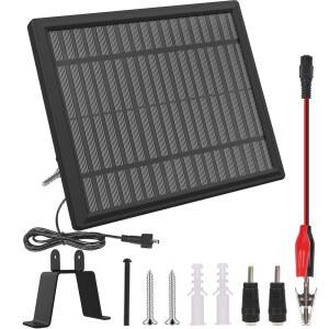 [미국배송] 사슴 피더용 12V 3.6W 태양광 패널 충전기 - 방수 배터리 유지보수 및 트리클 게임 타이머 피더 브래킷 악어 클립이 있는 12볼트 충전식