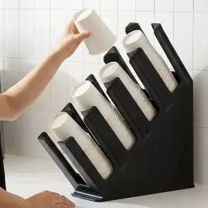 HICKIES 사선형 종이컵 디스펜서 4구 큰 종이컵 거치대 카페 탕비실