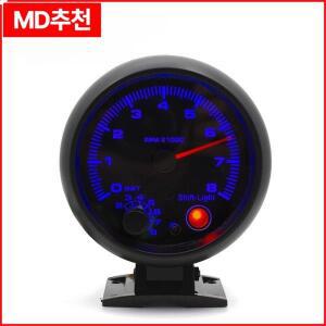 유니버설 3.75인치 타코미터 LED 0-8000 RPM 게이지 블랙 케이스 자동차 계기