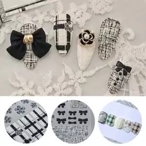 입체스티커 체크 트위드네일스티커 5D 도톰스티 (WFK9CYB)