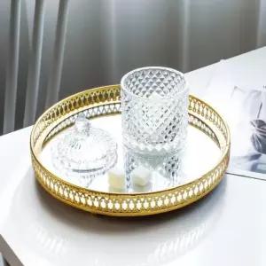 화장품정리함 미러트레이 골드 트레이 미러 정리대 화장품 소품 정리함 수납