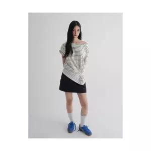 매장정품 8SECONDS 에잇세컨즈 언밸런스 스트라이프 저지탑 아이보리 125742MQC0 933394