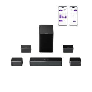 [포르르] ultimea 7.1 tv용 서라운드 사운드 시스템(돌비 애트모스 포함), 460w 바(6.5인치 서브우퍼 app 제어, 유선 스피커 4개, 홈 시어터 시스템, 포세이돈 d80(2025년 업그레이드)