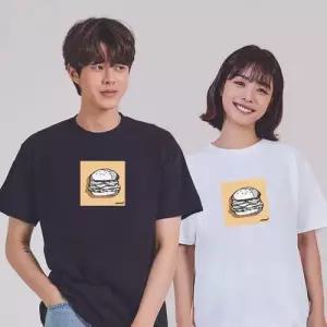 키밍 맨투맨 후드티 햄버거 반팔티패션 검정색 WAE06EB