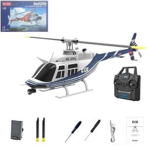 [포르르] 광학 흐름 위치 지정 기능이 있는 라조돈 c138 206 원격 제어 헬리콥터, 6축 자이로 및 고도 유지 1/33 스케일 2.4g 6ch rc 항공기 드론, 에일러론 없음 - rtf 버전