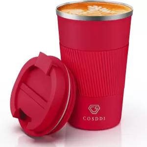 CS COSDDI 12온스 스테인리스 스틸 진공 단열 텀블러 - 뚜껑포함 커피 여행용 머그잔 유출 방지