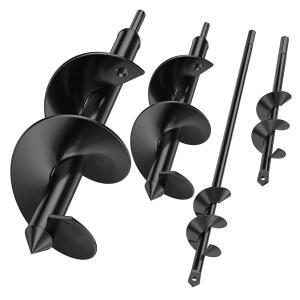 정원용 드릴 비트 4개 팩, 어스 오거 드릴 정원용 오거 나선형 드릴 비트 화분 구멍 파기용