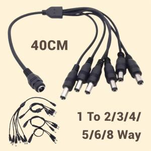 멀티 포트 DC 전원 분배기 5.5x2.1mm 1~2/3/4/5/6/8방향 12V 단일 공급 장치를 여러 장치로 확장하기 위한