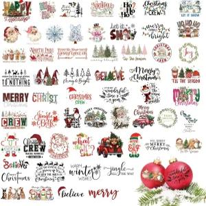 공예용 144개 크리스마스 단어 데칼 방수 메리 장식용 비닐 스티커 나무 유리병 컵 병 장식 (ho144)