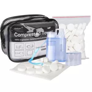 고디예르 100pcs 압축 타월 일회용 면 티슈 미니 휴대용 동전 물티슈 여행용 /뷰티용 /살롱 /야외 스포츠용