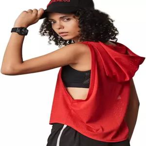 한요모 여성 피트니스 민소매 메시 후디 스포츠 러닝 티셔츠 운동 상의