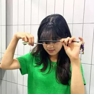 [하프클럽/]앞머리 부분가발 뱅헤어 여성 가발 블랙