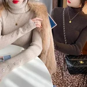 [라일리의류] Rly 여성 겨울 목 폴라 골지 터틀 넥 니트 티