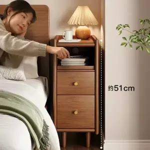 협탁 사이드테이블 테이블 소형 미니 침대 침실 쇼파 소파 단단한 나무 옆 다층 수납함 빈티지 20cm 좁은