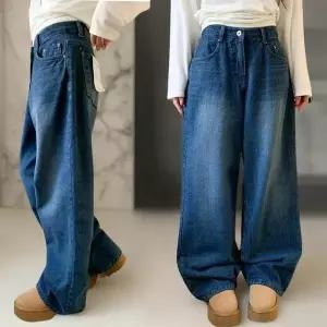 [하프클럽/다잇템]여성 보온 와이드핏 데님바지