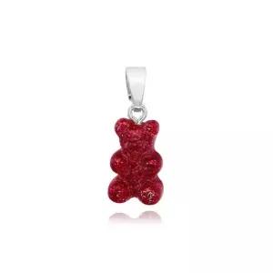 노스텔지아 베어 클래식 레드 벨벳 실버 펜던트 참