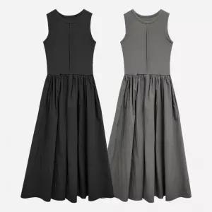 민소매 롱원피스 롱 여름원피스 여름 일체형 원피스 나일론원피스 나일론