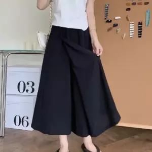 밴딩랩스커트 랩스커트팬츠 와이드 팬츠 밴딩 L (WFKAMZH)