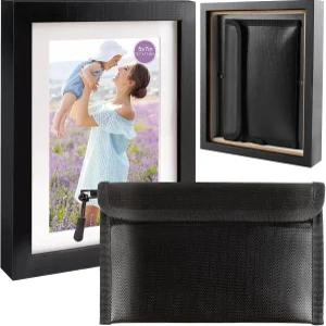 오런웰 사진 액자 전환 금고 5 x7 숨겨진 비밀 숨기기 수납함 보관함 귀중품 보관 장소 열쇠 은닉처 검은색