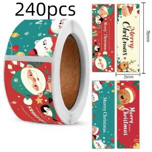 호환 크리스마스 시리즈 스티커 240개 따뜻한 휴일 요소 프린트 수공예품 플래너 장식 및 선물용으로 완벽 적용하기 쉽습니다