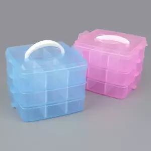 소형 휴대용 수납함 3단 보관 박스 다용도 정리함 멀티소품함 (WFKAXBZ)