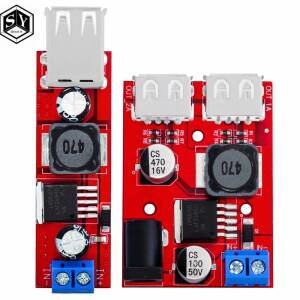 호환 차량용 충전기 LM2596 듀얼 USB  DC 6V-40V  5V 3A 이중 스텝 다운 컨버터 모듈