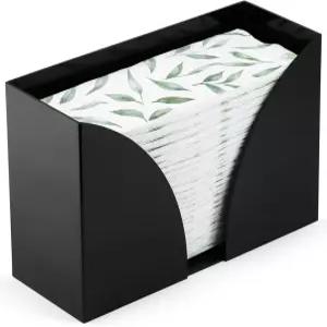 심플리이미지 블랙 페이퍼 타월 홀더 조리대 디스펜서 - 아크릴 직사각형 핸드 트레이 및 티슈 박스 커버