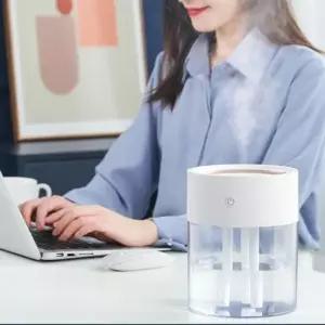 ( )미니 3구 가습기 2L 대용량 USB 통세척 거실 침실 무드등