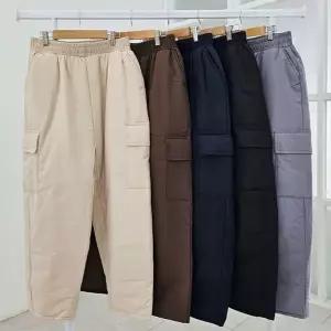 [하프클럽/]바지공장 카고 밴딩 솜 바지 방풍 패딩 방한 여성 팬츠