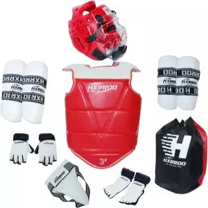 청소년을 위한 HXRROO 태권도 스파링 장비 세트 헤드 기어 가슴 보호 팔 신 가드 사타구니