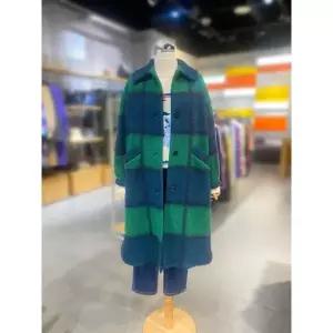 베네통 [여주점] [베네통] 니트배색 체크 롱 코트 (BACTB1461)