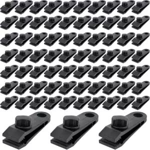 월드리티 100개 방수 클립 헤비 듀티 잠금 그립 방풍 캡 차양 안전 클램프 캠핑용 재사용 가능한 야외 엄지