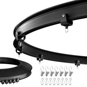 Sovtfides 유연한 구부릴 수 있는 천장 커튼 트랙, 트랙 시스템이 레일용 마운트, 룸 디바이더, 로드, RV 9.8피트/3미터, 블랙