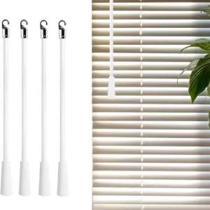 후크가 있는 PCS 블라인드 완드 교체 부품 4개 - 수직 블라인드용 유리섬유 스틱(4 36인치)