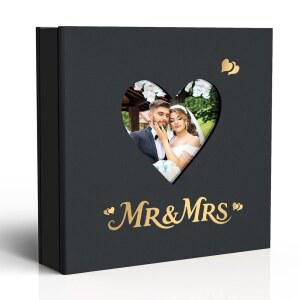 400개의 포켓이 있는 바손 린넨 웨딩 사진 앨범 4x6 (대용량 맞춤형 메모리북, 각인 커버, 약혼을 위한 신부 앨범, 선물 및 메모리 소장품)