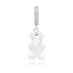 [크리스탈헤이즈 CRYSTAL HAZE] NOSTALGIA BEAR-ICED-PAVE CONNECTOR SILVER 여성 참