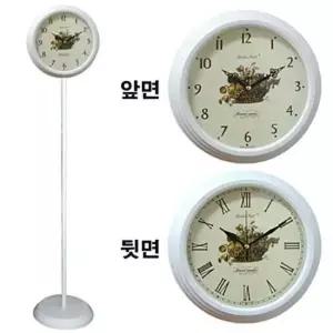 GB6052 무소음 양면 스탠드시계 화이트과일 메탈 한국 벽시계 양면시계 인테리어소품 집들이 선물