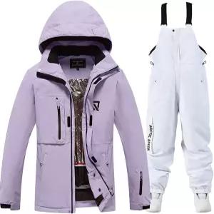 예파인 여성 스키복 투피스 방수 스키 재킷 및 바지 세트 야외 방풍 겨울 스노우 코트 따뜻한 슈트