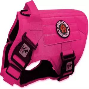 대형견을 위한 전술 개 하네스 - 손잡이가 있는 노풀 밀리터리 스타일 조끼와 금속 목줄 클립 2개 방수 및