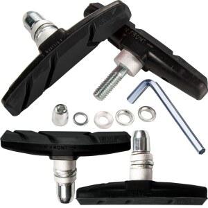 [미국배송] 밴시호 V-브레이크 패드 세트 산악 자전거 앞뒤 바퀴를 위한 육각 너트와 심이 장착된 2켤레 로드 바이크 브레이크 슈즈 소음 없음 스키드 도로용