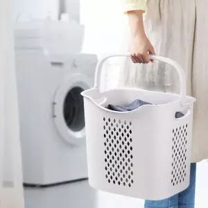 1단빨래바구니 이동식빨래통 심플한 수건바스켓 1단 다용도 변색방지 (WFKBJ18)