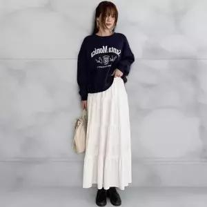 [다잇템] 여성 프릴 일상 시즌리스 티어드 롱스커트_24025934_588872