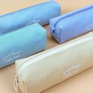 소프트 심플 멀티 파우치 랜덤 2P 수납 패브릭 필통 (WFKBZVZ)