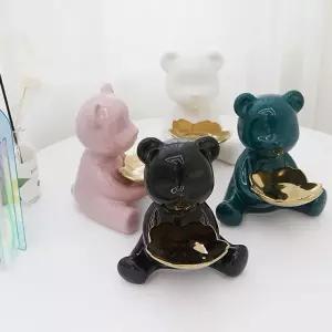 열쇠정리함 곰돌이차키보관함 악세사리 골드 북유럽스타일 커플베어 집들이선물